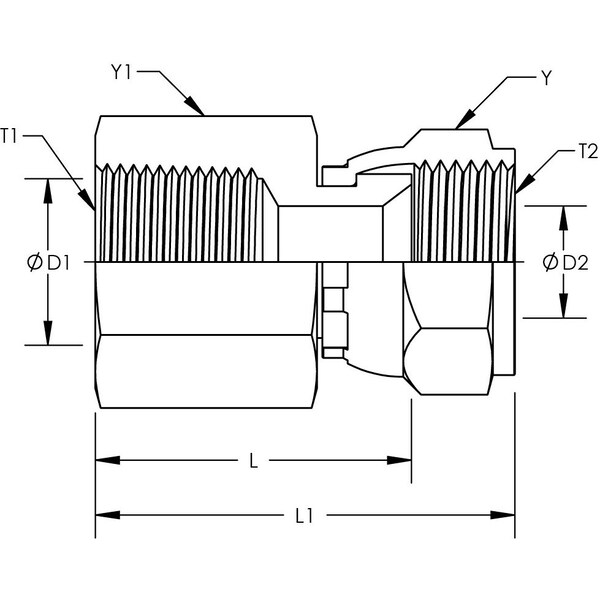 Female Pipe To Female JIC Swivel Straight